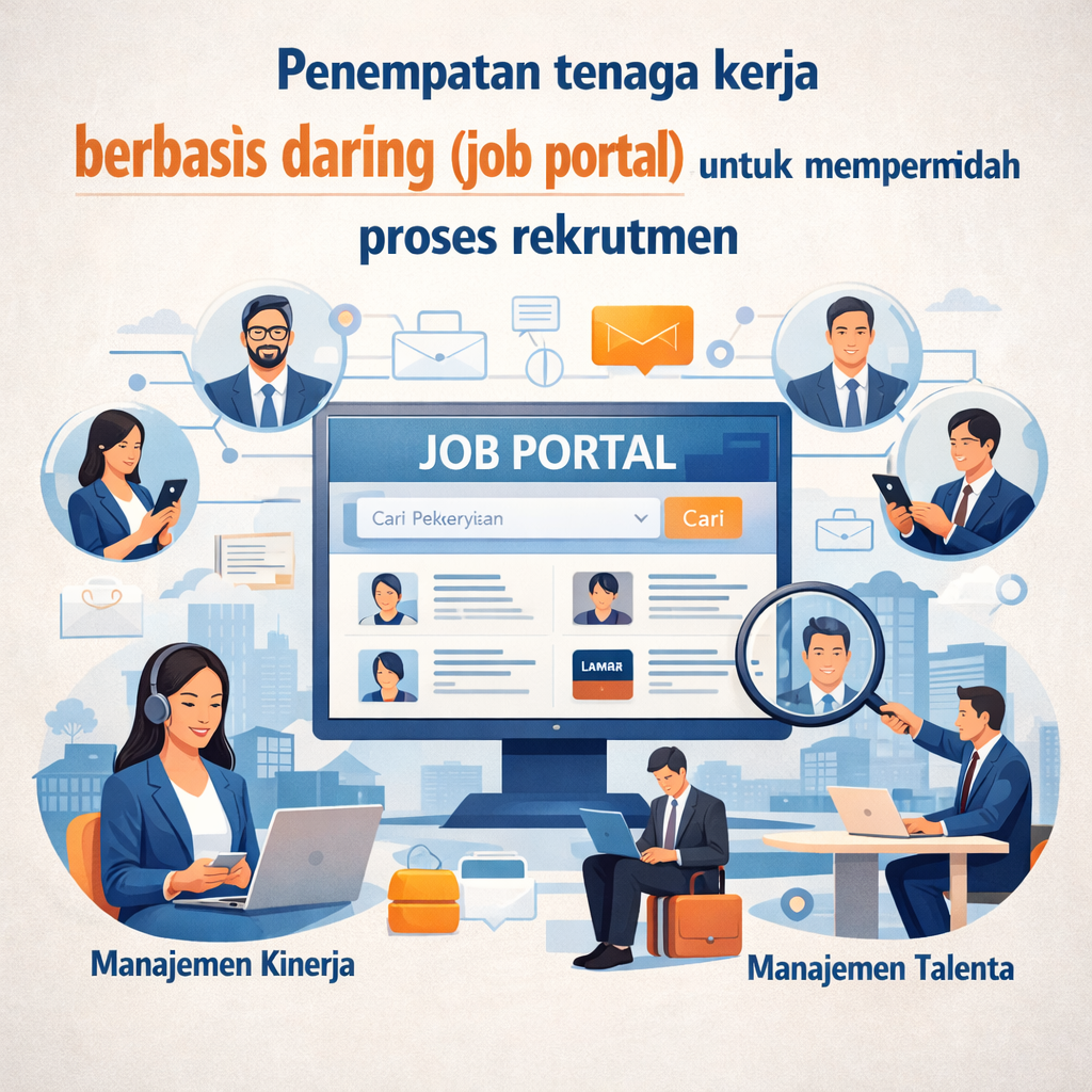 Penempatan tenaga kerja berbasis daring (job portal) untuk mempermudah proses rekrutmen.